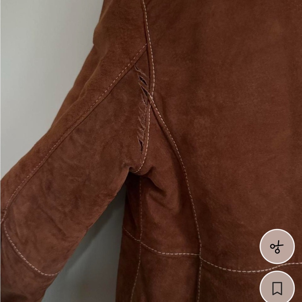 Wilsons Leather Brown Teddy Jacket with Faux Fur Trim - Picture 7 of 7